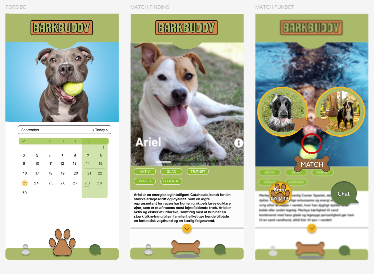 Dog Dating App prototype made in Figma